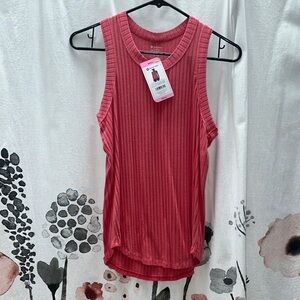 NWT Elegant Ribbed Tank Top in Coral by Members Mark
